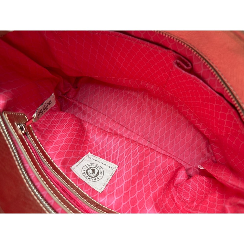Spartina 449 Flamingo Floral Tote Bag Pink Gold Tropical Beach Summer Shoulder - Picture 8 of 16